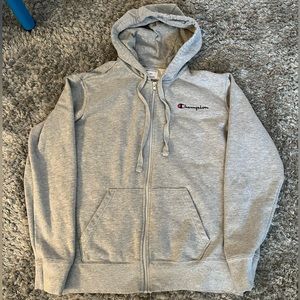 Gray Champion Zip-Up Hoodie Men’s Size Medium